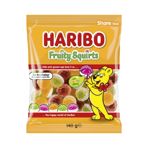 HARIBO FRUITY SQUIRTS 140G   - PACK OF 1