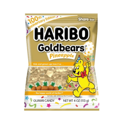 HARIBO GOLDBEARS PINEAPPLE PEG BAG 113G   - PACK OF 1