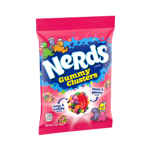 NERDS GUMMY CLUSTER MEDIUM PEG BAG 141G   - PACK OF 1