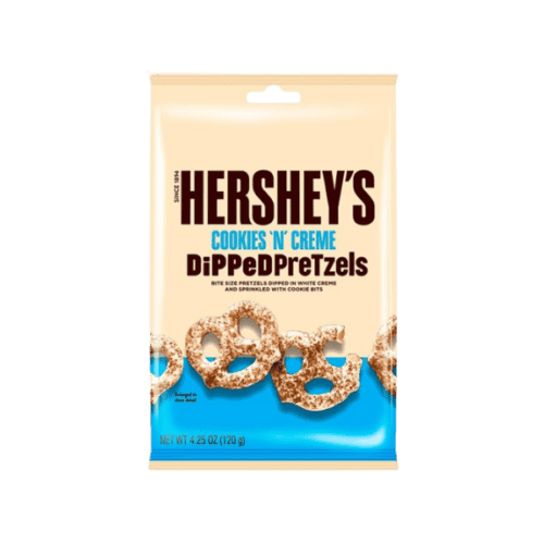 HERSHEY'S COOKIES N CREAM DIPPED PRETZELS 120G   - PACK OF 1