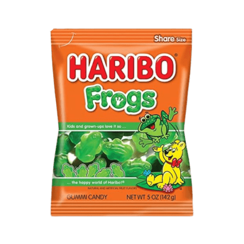 HARIBO PEG BAG FROGS 142G   - PACK OF 1