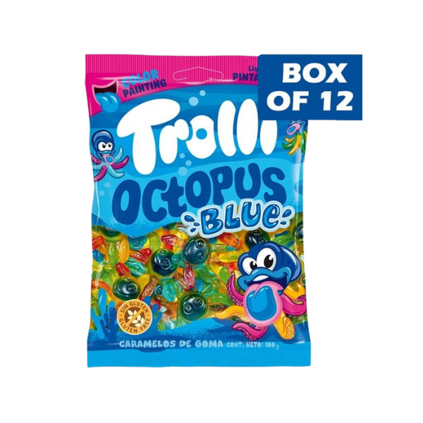 TROLLI OCTOPUS BLUE BAG 100G * 12 PACK