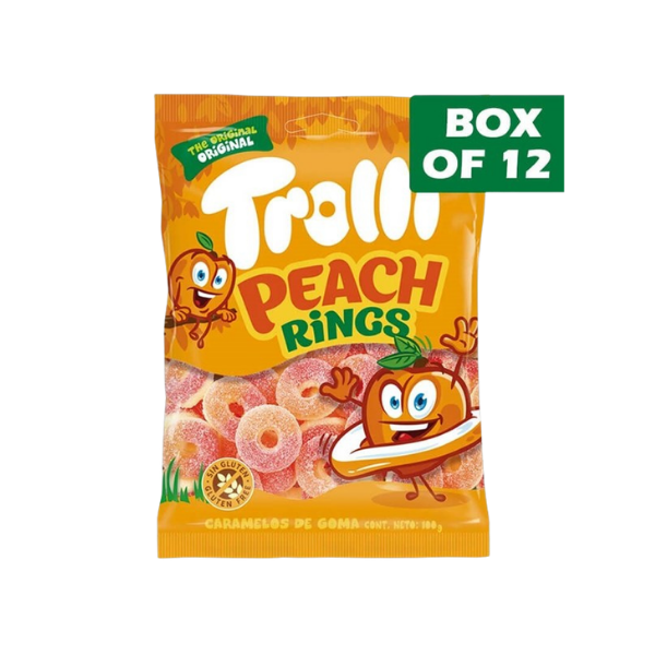 TROLLI PEACH RINGS BAG 100G * 12 PACK